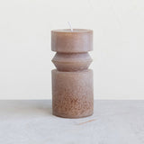 Creative Co-op UNSCENTED TOTEM PILLAR CANDLE Brown 3x6 A