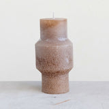 Creative Co-op UNSCENTED TOTEM PILLAR CANDLE Brown 3x6 B