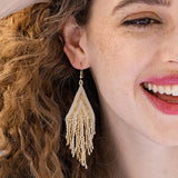 Ink and Alloy STRIPE LUXE FRINGE EARRINGS