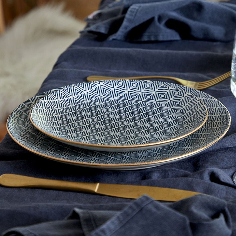 Casafina by Costa Nova AUGUSTA DINNER PLATE Diamond Weave_Gold