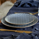 Costa Nova AUGUSTA DINNER PLATE Diamond Weave_Gold