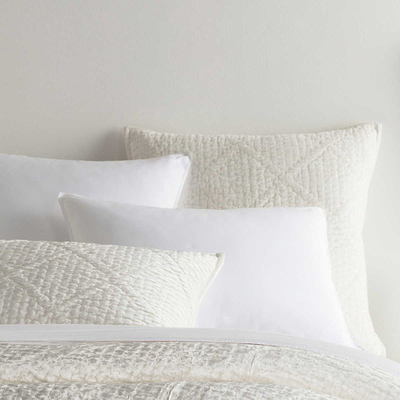 Pine Cone Hill Annie Selke PARISIENNE VELVET QUILTED SHAM Dove White
