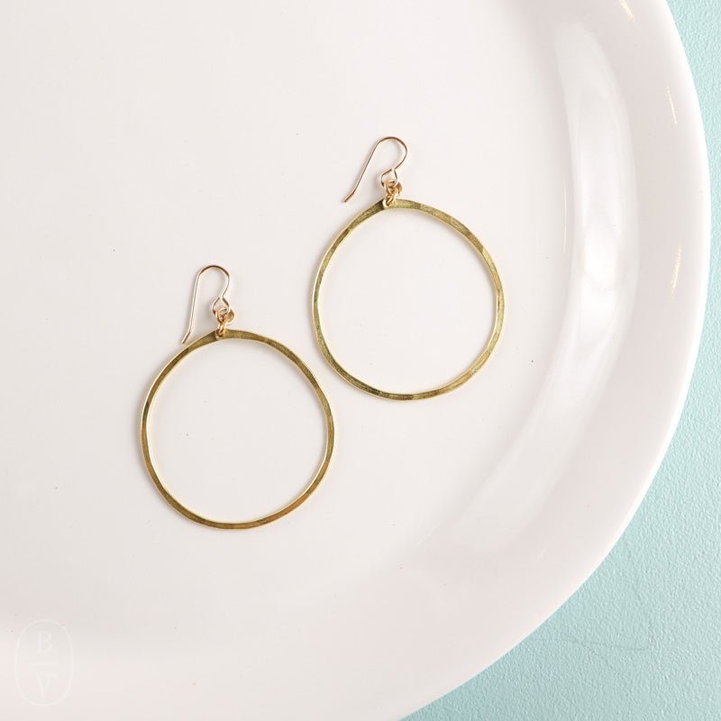Darby Drake Jewelry and Design LARGE BRASS HOOP EARRINGS