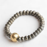 Virtue BEADED BRACELET WITH GOLD BALL Pyrite