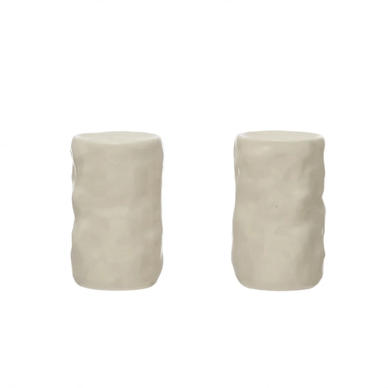 Bloomingville SCULPTED STONEWARE SALT AND PEPPER SET