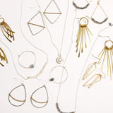 Mary Garrett Jewelry BRASS DIAMOND EARRINGS