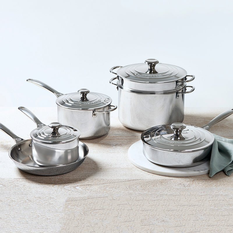Le Creuset 10 PIECE STAINLESS STEEL SET