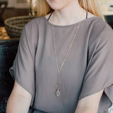 Ellen Hays Jewelry LONG DAINTY STONE DANGLE N1917G NECKLACE
