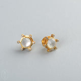 Julie Vos COSMO STUD EARRINGS Iridescent Clear Crystal