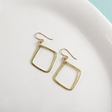 SMALL BRASS DIAMOND EARRINGS - Darby Drake Jewelry and Design
