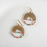 Darby Drake Jewelry and Design SLOTTED HALF CIRCLE STONE EARRINGS Multi