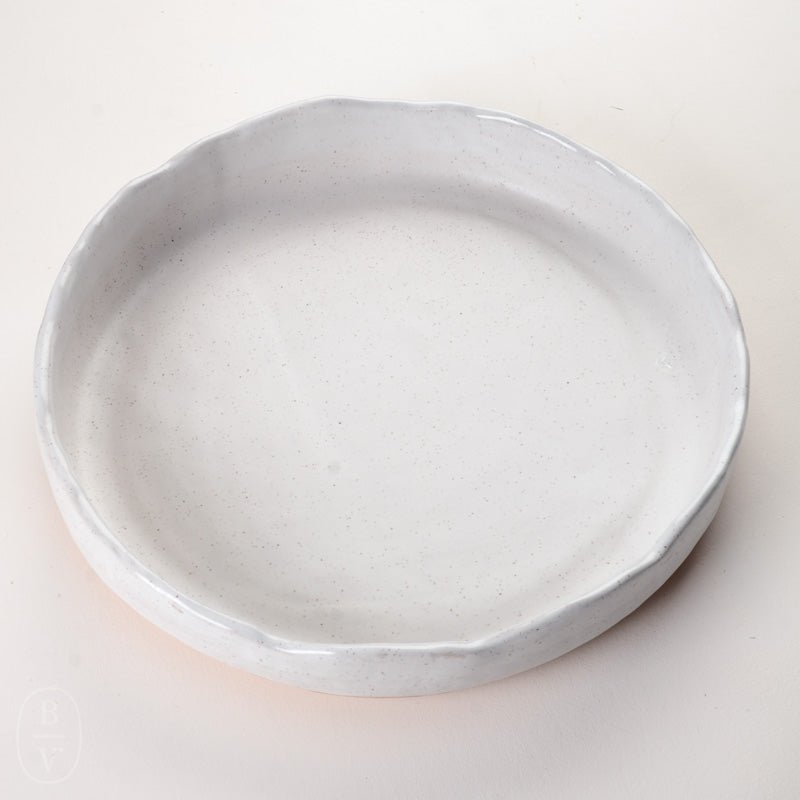 Etta B Pottery GRANDE ROUND SERVER Simply White