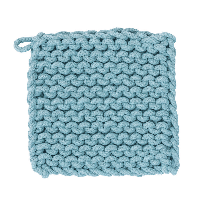 Creative Co-op SQUARE COTTON KNIT POT HOLDER Denim