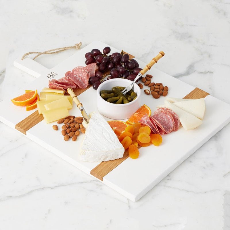 Europe 2 You WHITE RECTANGLE MOD CHARCUTERIE BOARD White Medium