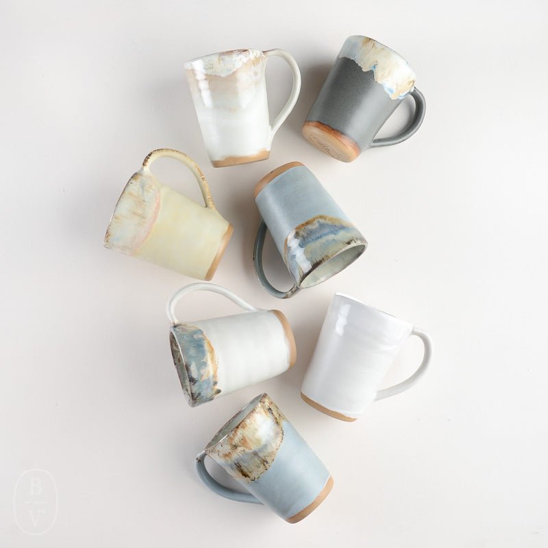 Ceramic Tea Cup, Modern Tea Mug, White Ceramic Cup, White Coffee Mug With a  Straight Lines Pattern 