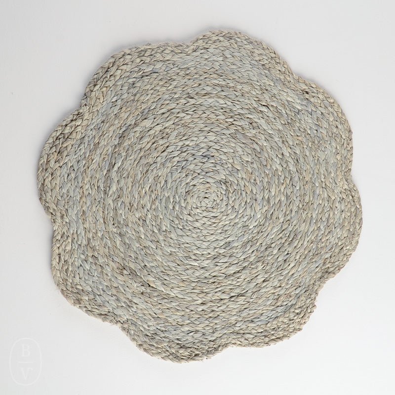 Blue Pheasant VERA RAFFIA PLACEMAT Mixed Gray Flower