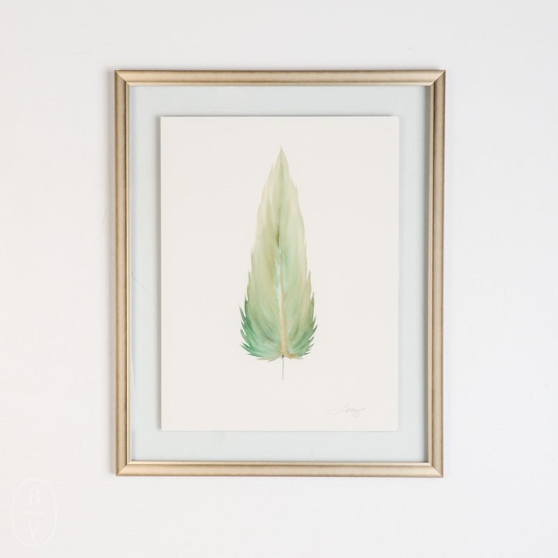 MEDIUM FLOATED FRAMED FEATHER PAINTING - SERIES 10 NO 6 - By Lacey
