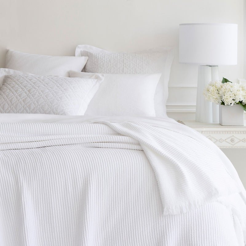 Pine Cone Hill Annie Selke WASHED LINEN QUILTED SHAM White