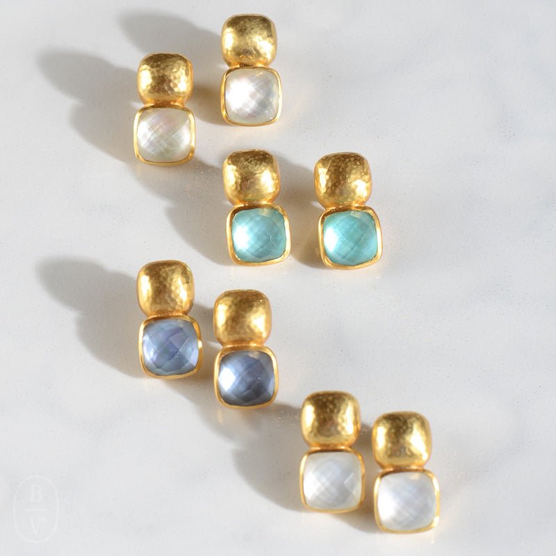 Julie Vos CATALINA EARRINGS Iridescent Clear Crystal