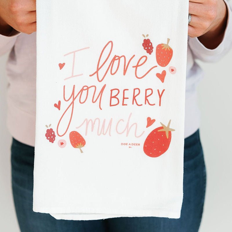 Doe A Deer I LOVE YOU BERRY MUCH FLOUR SACK TOWEL