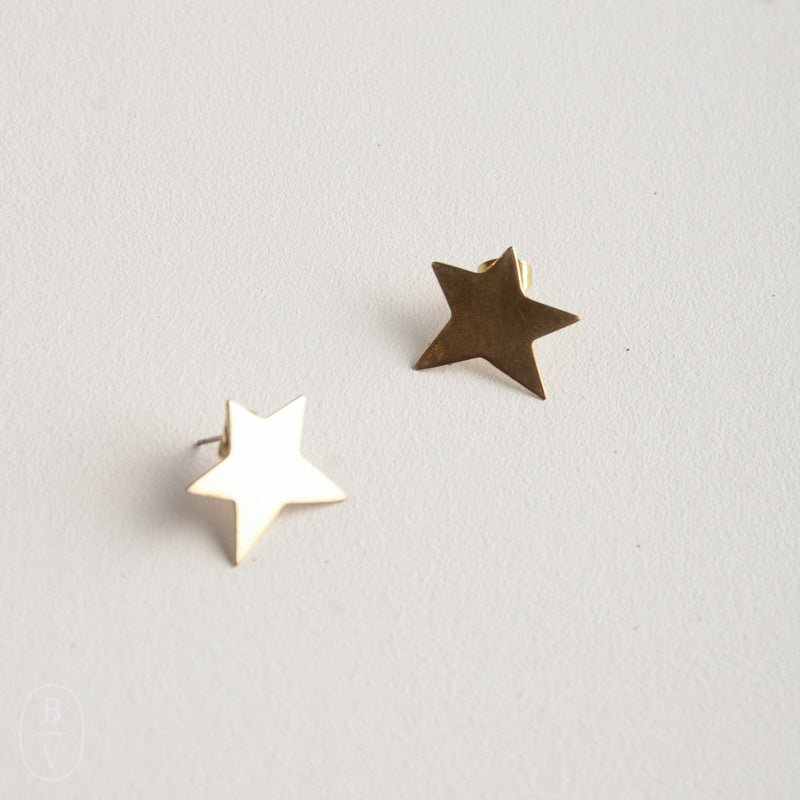 Ink and Alloy SMALL STAR EARRINGS Brass