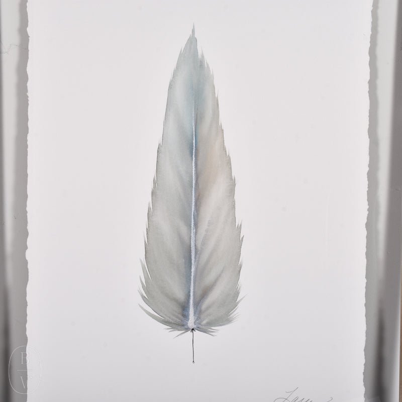 LARGE FRAMED FLOATED FEATHER PAINTING - SERIES 14 NO 3 - By Lacey