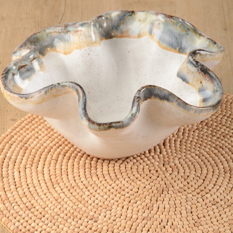 Etta B Pottery ROUND FLUTED BOWL Magnolia