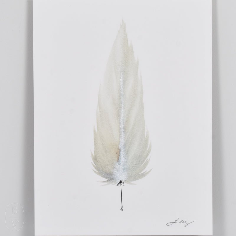 SMALL FRAMED FLOATED FEATHER PAINTING - SERIES 12 NO 1 - By Lacey