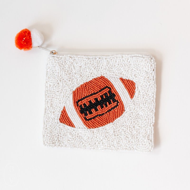 FOOTBALL BEADED COIN POUCH - LA Chic