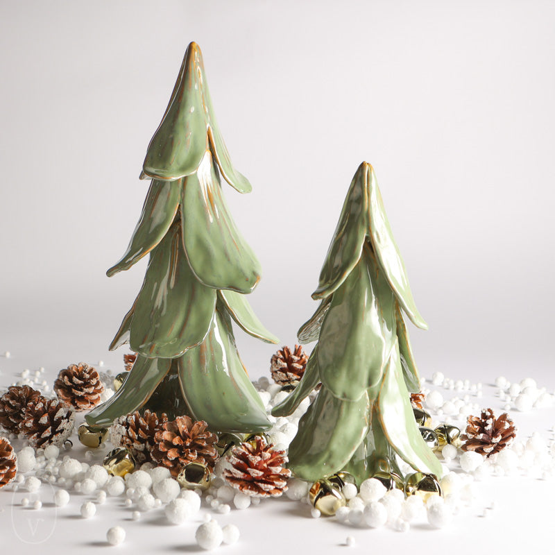 Creative Co-op HANDMADE STONEWARE TREE Mint