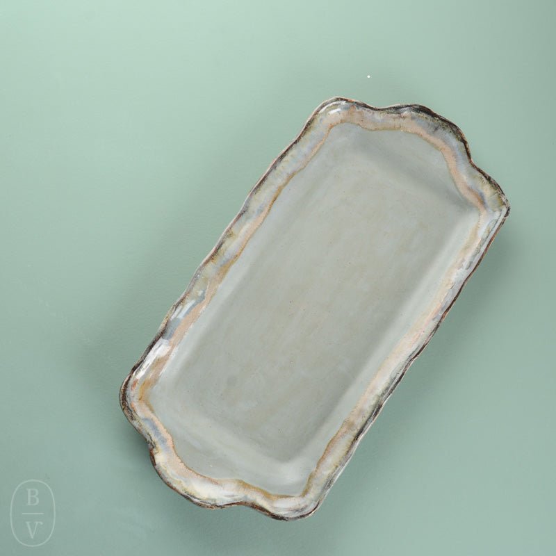 Etta B Pottery RECTANGLE TRAY HANDLES