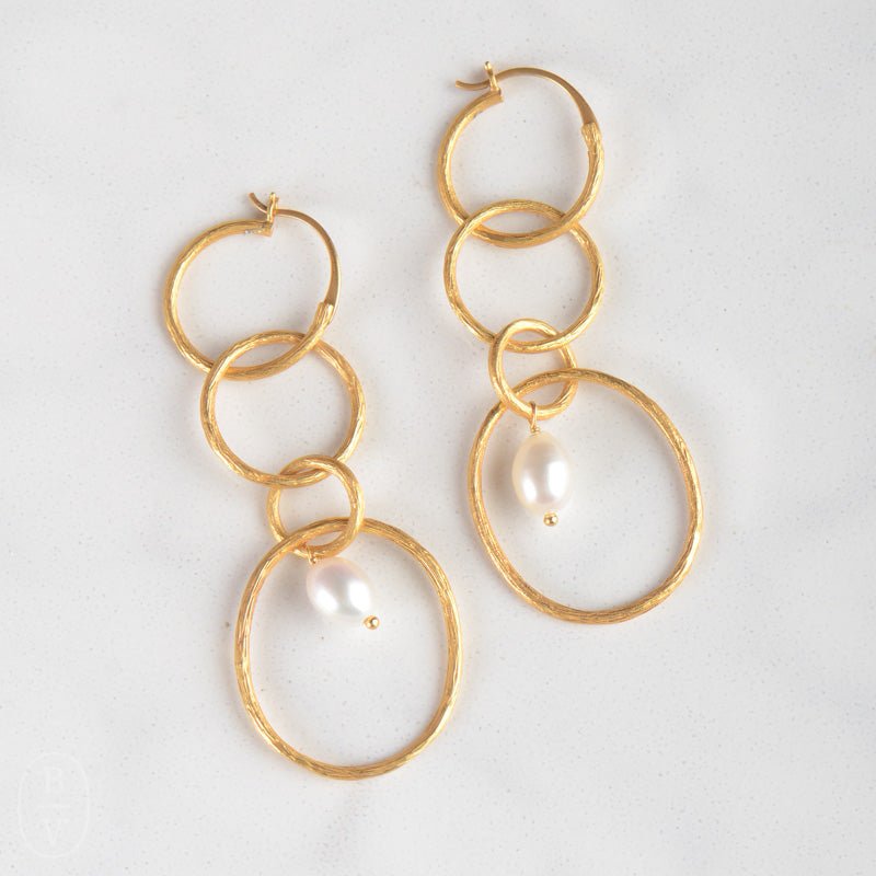 Julie Vos SIMONE 3 IN 1 STONE EARRINGS Gold_Pearl