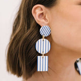 Sunshine Tienda BLUE STRIPE HARBOR EARRINGS