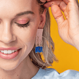Ink and Alloy COLORBLOCK SHORT LUXE FRINGE POST EARRINGS