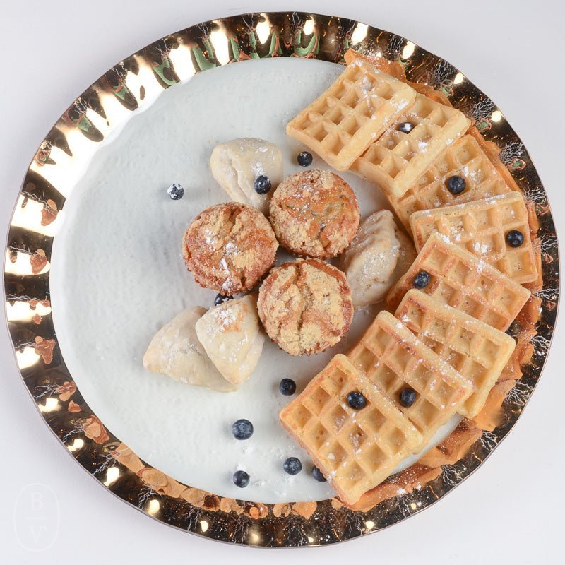 Annieglass RUFFLE GIANT ROUND PLATTER Gold 20