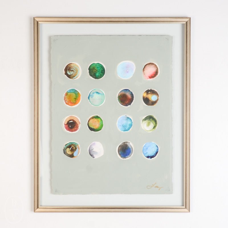 EXPECTATION BUBBLES FRAMED FLOATED PAINTING - SERIES 2 NO 4 - By Lacey