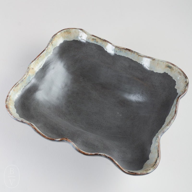 Etta B Pottery DEEP RECTANGLE SERVER DISH Gray