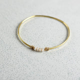 Darby Drake Jewelry and Design WIRE WRAPPED STONE BANGLE BRACELET White Moonstone