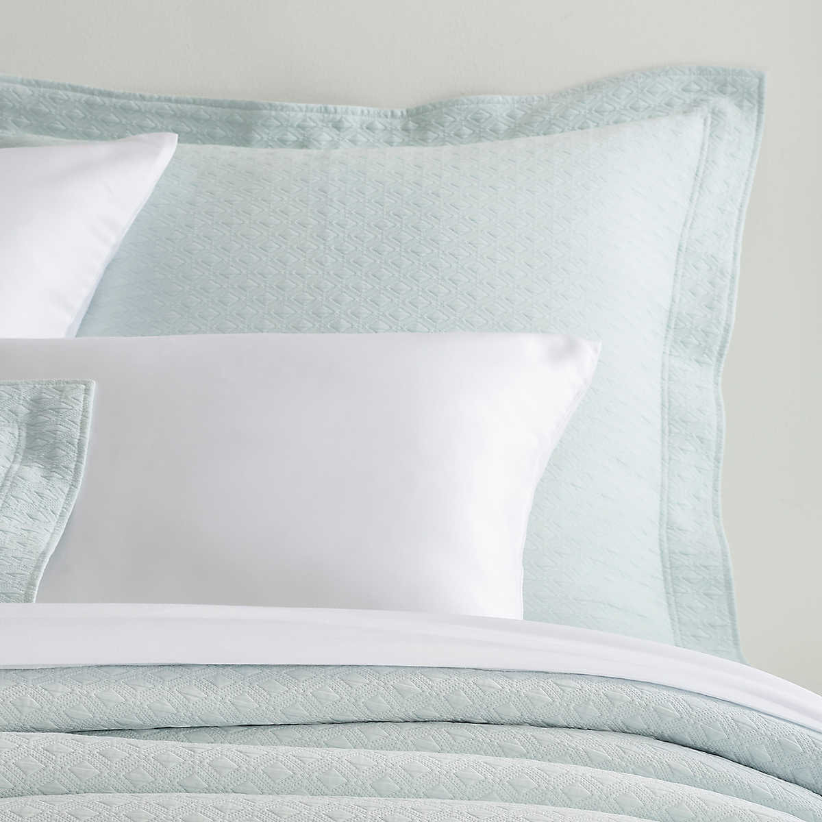 Pine Cone Hill Annie Selke WASHED LINEN QUILTED SHAM Sky