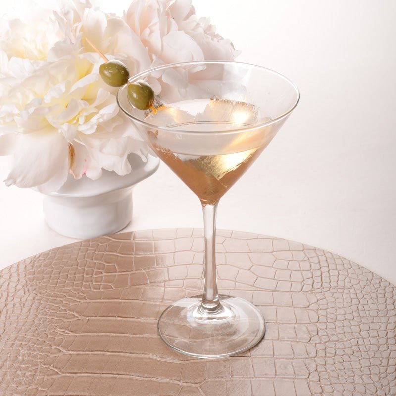 Elm Design HAND PAINTED GOLD LEAF STEMMED MARTINI GLASS