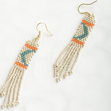 Ink and Alloy PETITE FRINGE SEED BEAD EARRINGS Ivory