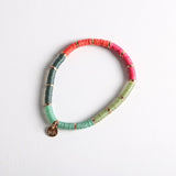 Ink and Alloy SEQUIN STRETCH BRACELET Emerald Hot Pink Coloblock