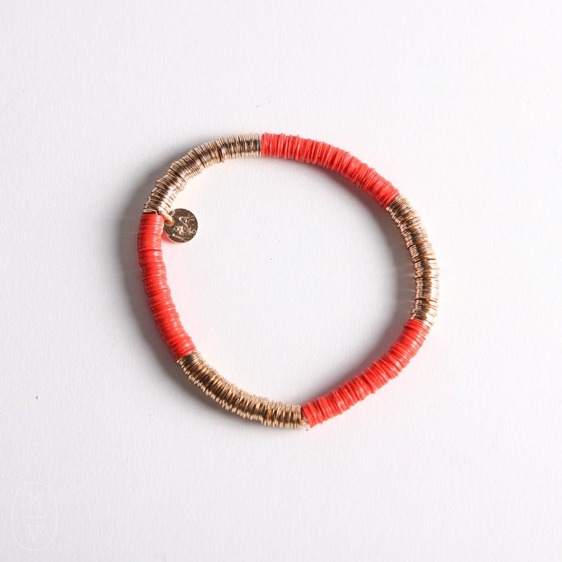 Ink and Alloy SEQUIN STRETCH BRACELET Coral Gold
