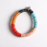 Ink and Alloy LARGE SEQUIN STRETCH BRACELET Navy Blue Blush Color Block