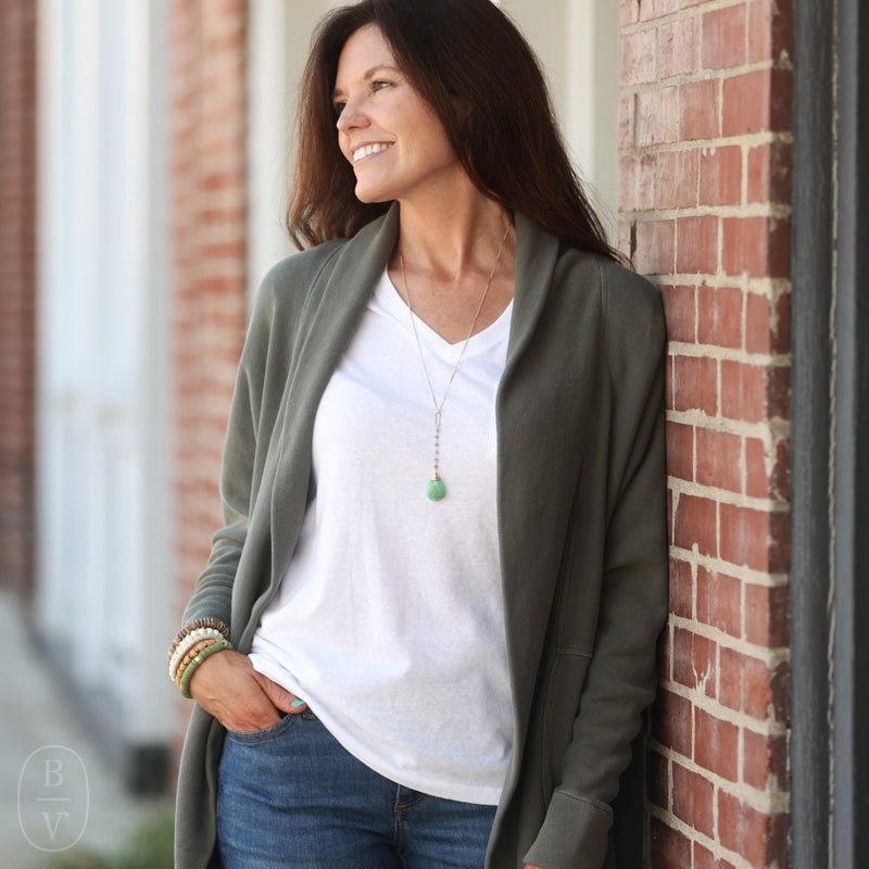 Ellen Hays Jewelry LONG DAINTY STONE DANGLE N2162 NECKLACE