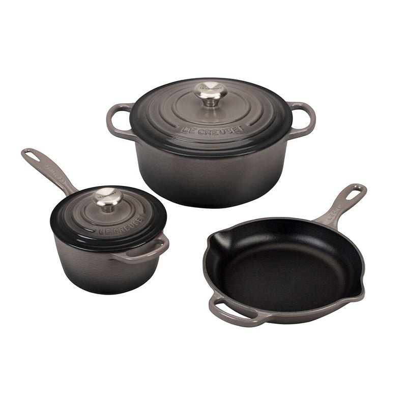 Le Creuset 5 PIECE SIGNATURE CAST IRON SET Oyster