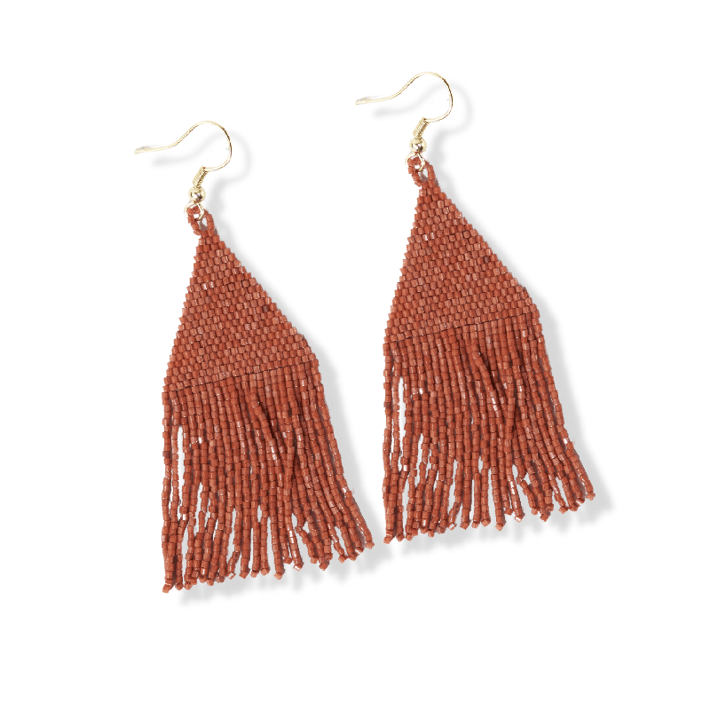 Ink and Alloy LEXIE LUXE PETITE FRINGE EARRINGS Rust