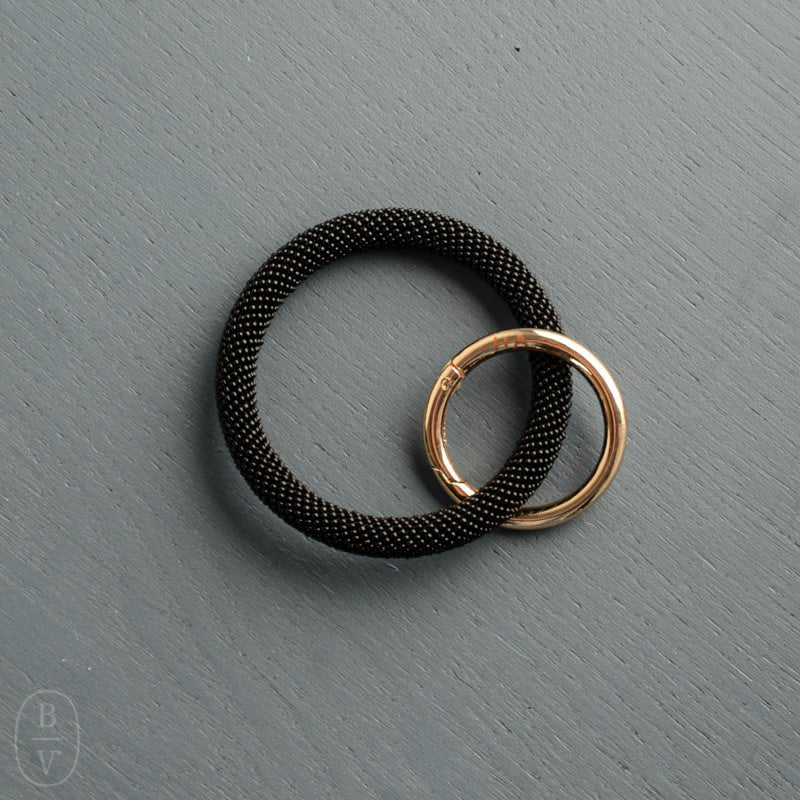 Ink and Alloy CHLOE SEED BEAD KEY RING Black