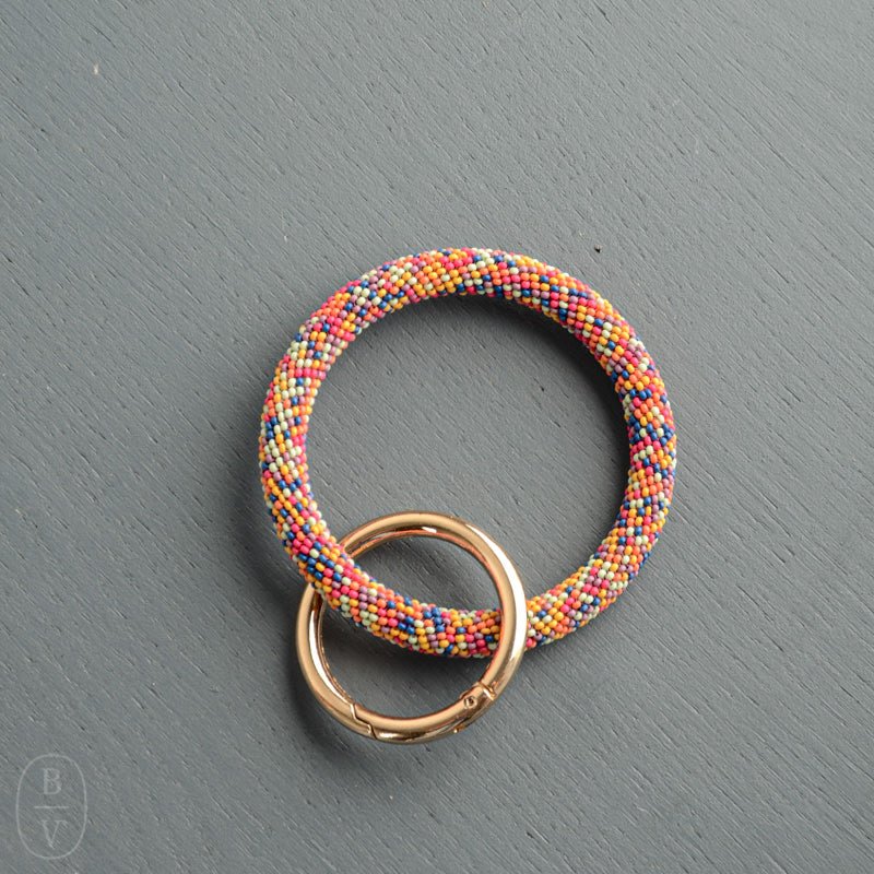 Ink and Alloy CHLOE SEED BEAD KEY RING Confetti