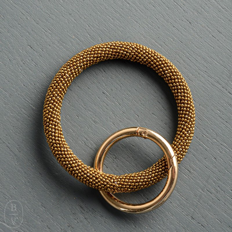 Ink and Alloy CHLOE SEED BEAD KEY RING Gold